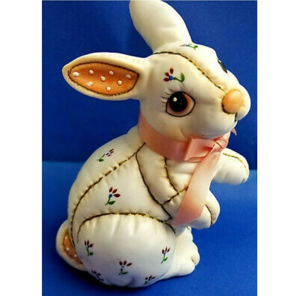 NWT Vintage Lefton Patwork Foral Bunny - Picture 11 of 12